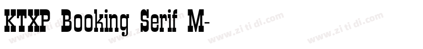 KTXP Booking Serif M字体转换